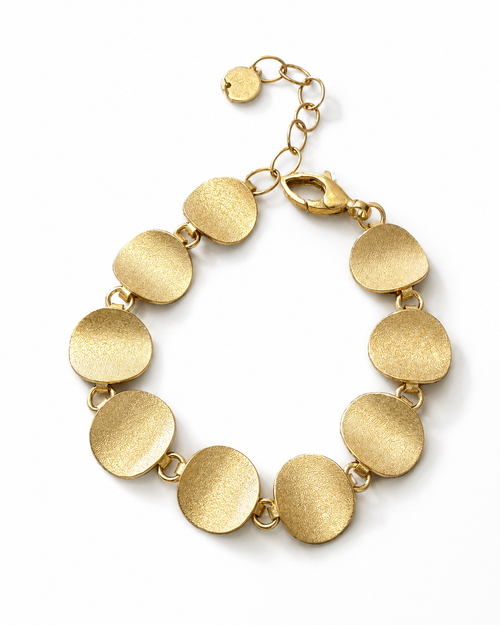 Link Bracelet curved gold discs