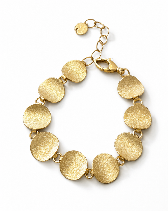 Link Bracelet curved gold discs