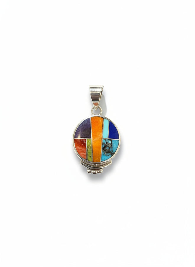 Navajo Multi Stone Inlaid Indian Summer Necklace