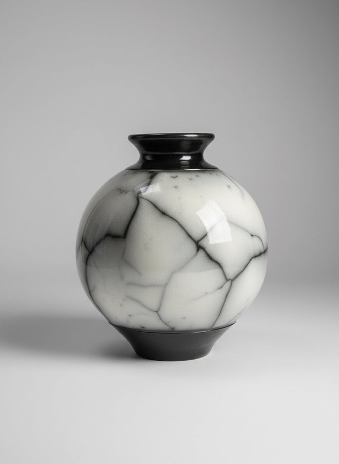 Smoky Grey Naked Raku Pot – Bob Smith (8.5” x 6.5”)