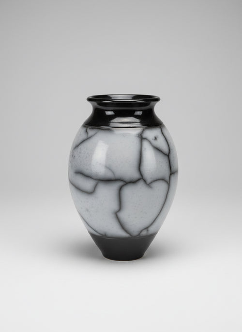 Naked Raku Vase by Bob Smith – 11.5"h x 7.5"w