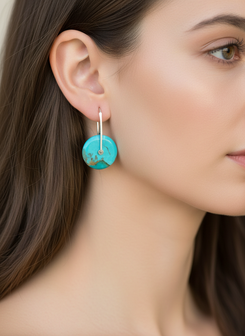 Kingman Turquoise Earrings by Nancy Foo