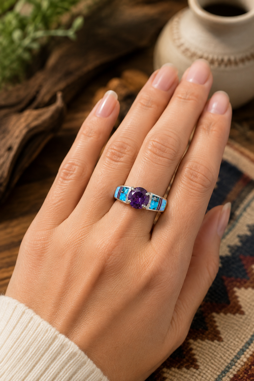 Navajo Amethyst Ring 