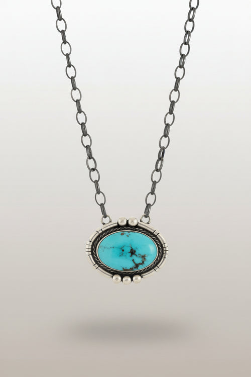 Sonoran Turquoise Statement Necklace by Navajo Artist Larry Kaye