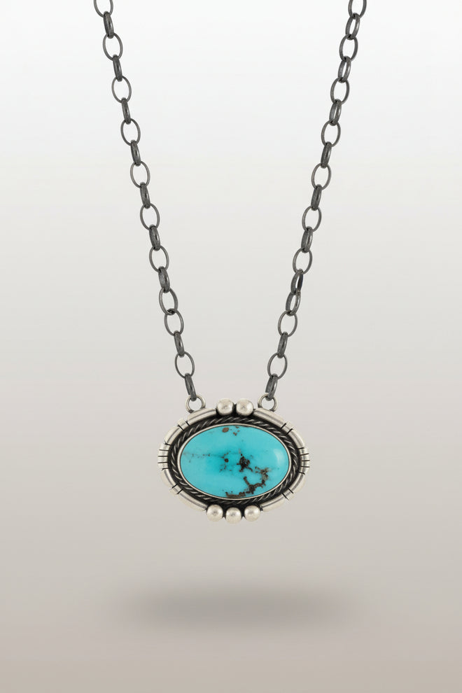Sonoran Turquoise Statement Necklace by Navajo Artist Larry Kaye