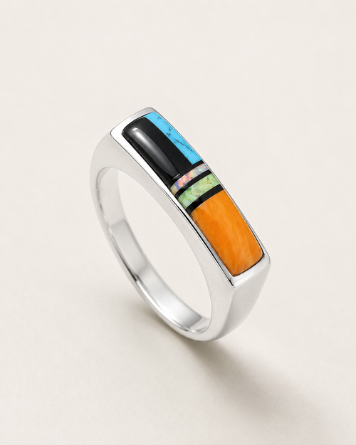 Navajo Multi Stone Inlaid Ring