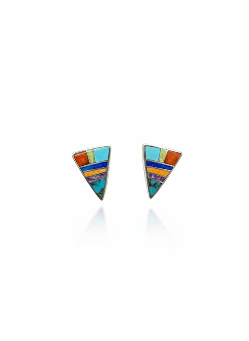Indian Summer Post Earrings - Navajo Inlaid