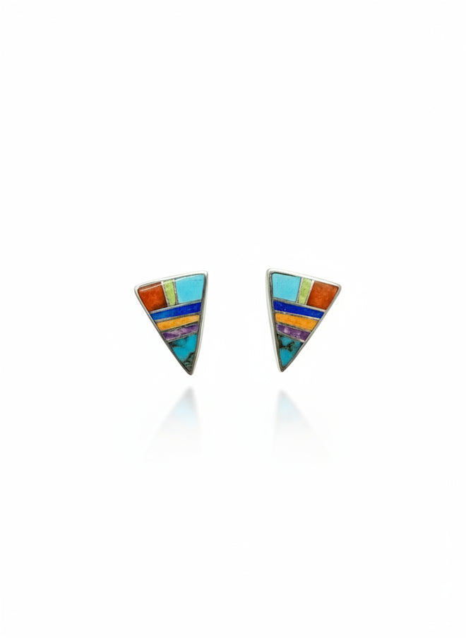 Indian Summer Post Earrings - Navajo Inlaid