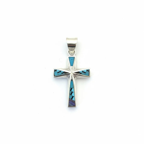Navajo Stone Inlaid Cross Necklace