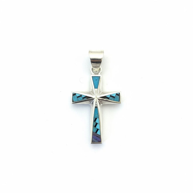 Navajo Stone Inlaid Cross Necklace