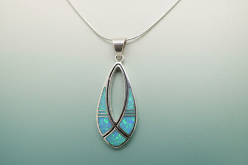 Navajo Stone Inlaid Necklace Opal & Amazonite