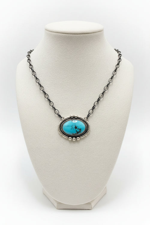 Sonoran Turquoise Statement Necklace by Navajo Artist Larry Kaye