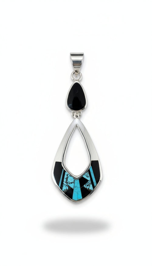 Black Jade & Two Tone Turquoise  Necklace
