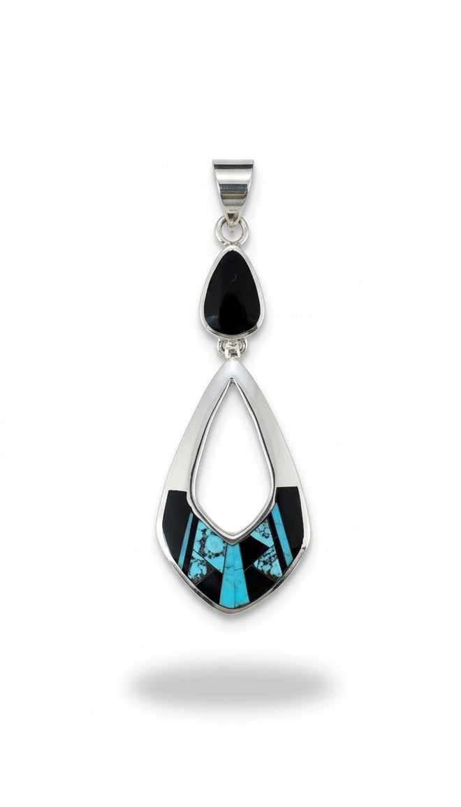 Black Jade & Two Tone Turquoise  Necklace