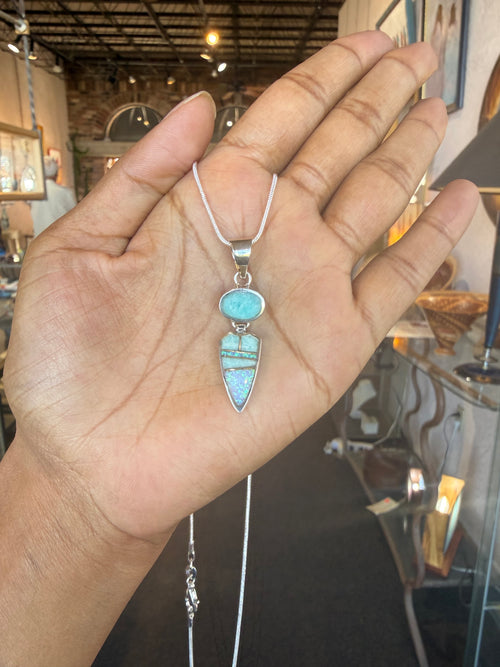 Opal and Amazonite Necklace Navajo made