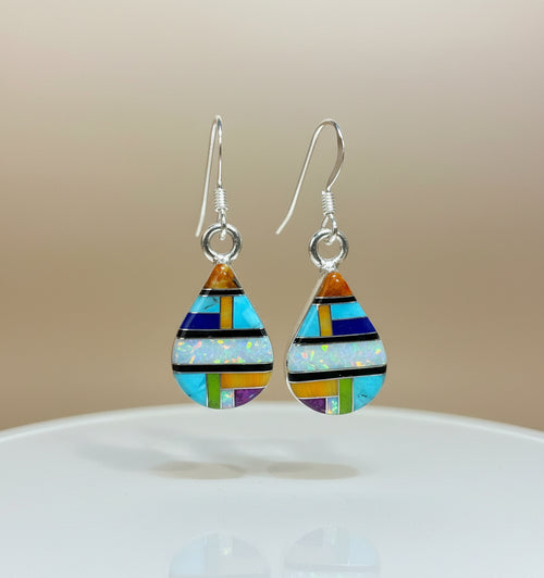 Multi Stone Pear Shape Earrings