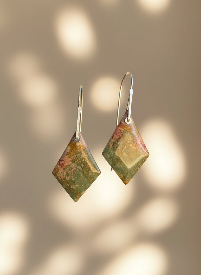 Handmade Picasso Jasper Earrings by Nancy Foo