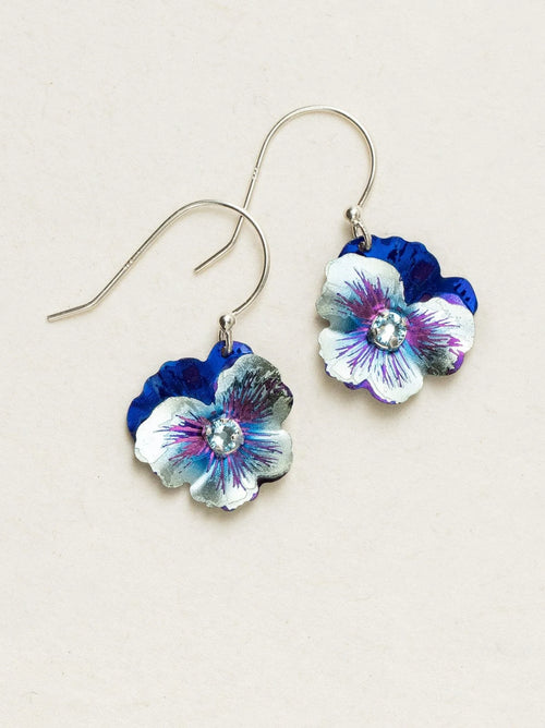 Garden Pansy Drop Earrings