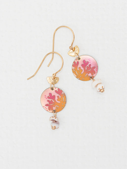 Golden & Coral Earrings