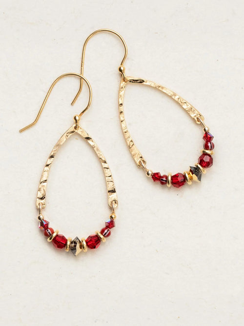 Oval Drop Earrings with Glass Beads