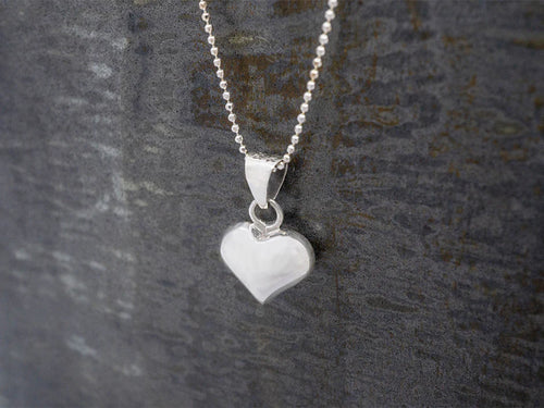 Small Puffed Heart Necklace