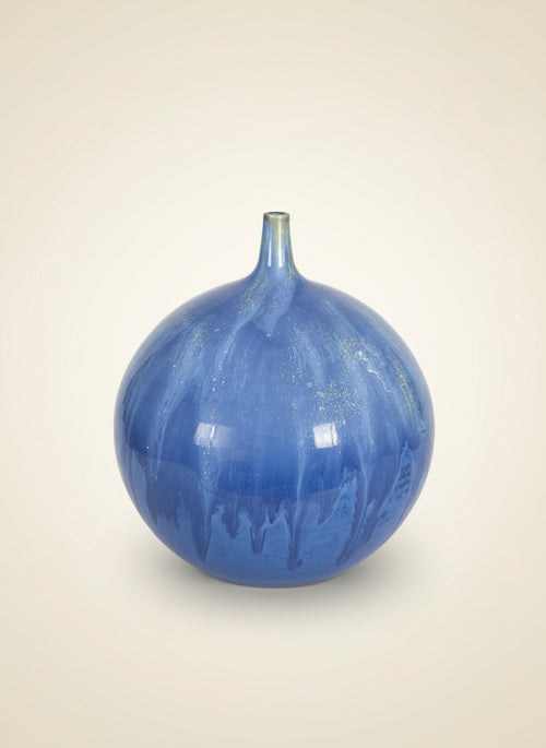 Handmade Periwinkle Bottle 9"h x 8"w by Sari Green