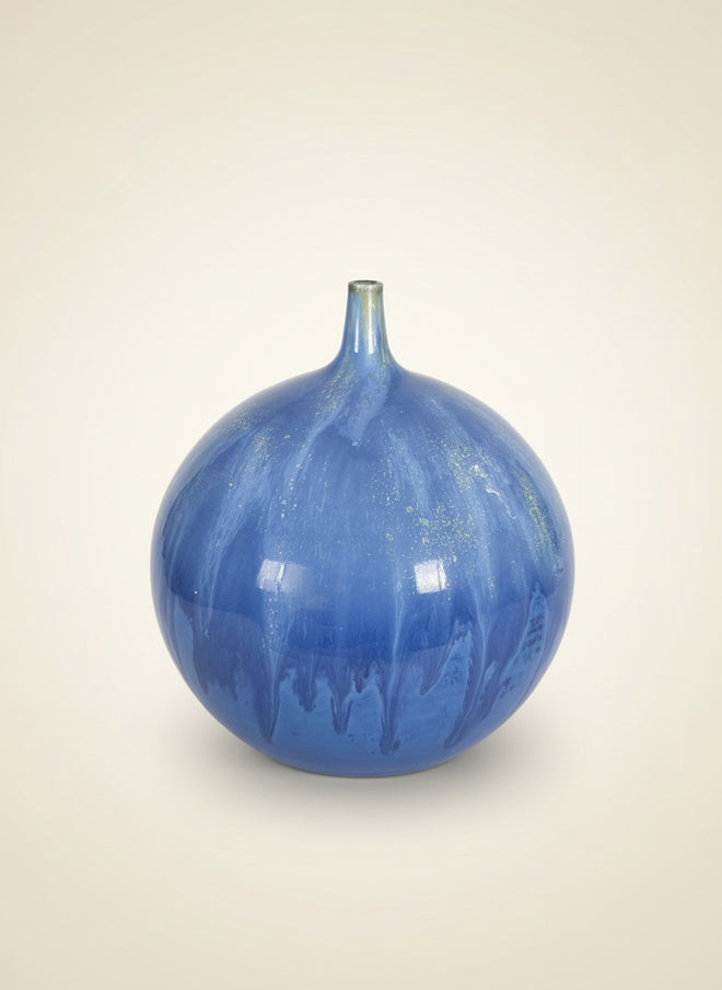 Handmade Periwinkle Bottle 9"h x 8"w by Sari Green