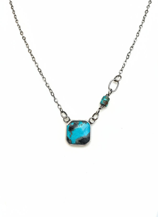 Hexagon Turquoise Necklace