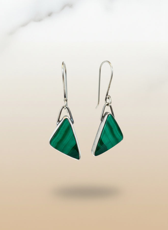 Handmade Malachite Earrings by Sari Green