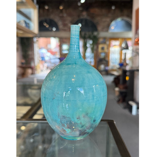 Turquoise Ceramic Bottle by Sari Green — Custom Sizes Available