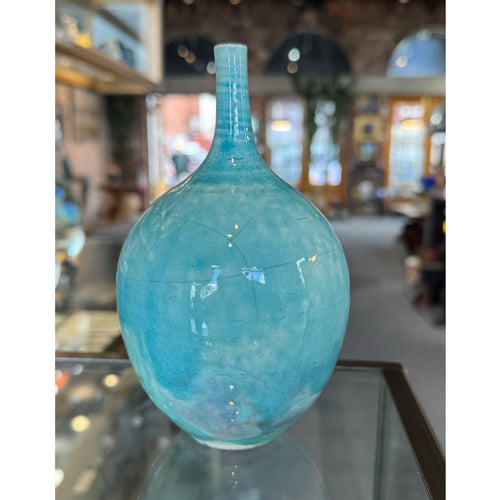 Turquoise Ceramic Bottle by Sari Green — Custom Sizes Available