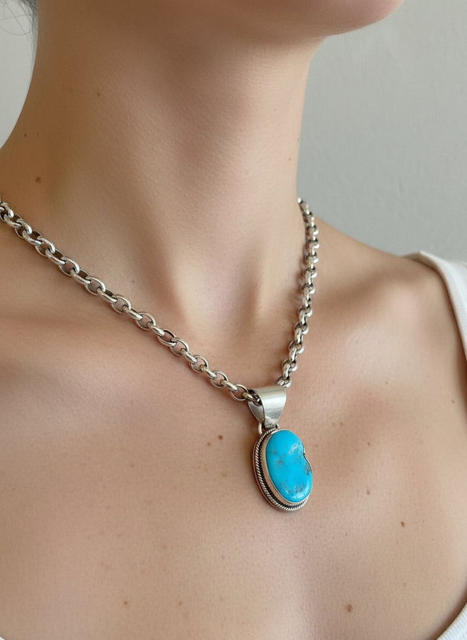 Navajo Made Sleeping Beauty Turquoise Necklace