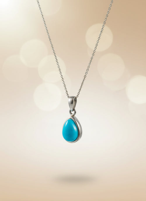 Pear Shape Sleeping Beauty Turquoise Necklace