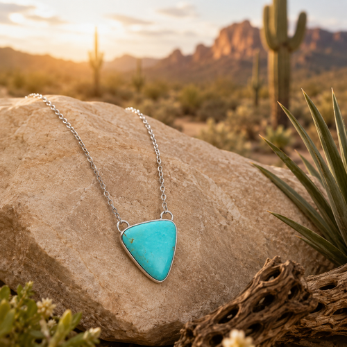 Sterling Silver handmade turquoise necklace