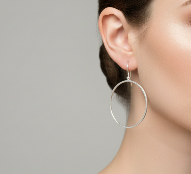 Sterling Silver Oval Hoops