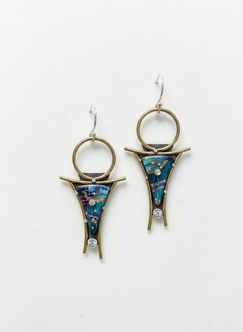Confluence Earrings with Blue Topaz