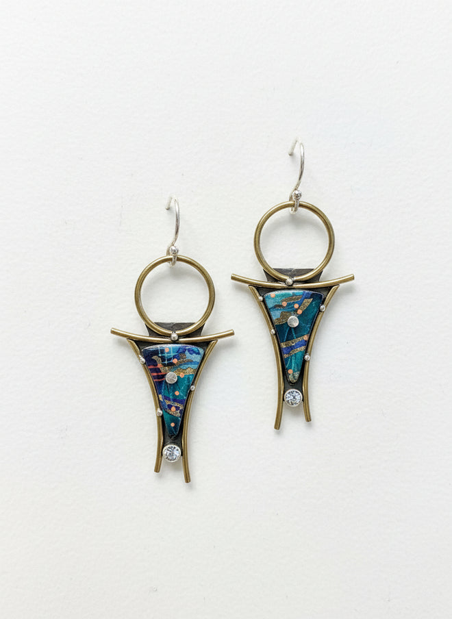 Confluence Earrings with Blue Topaz