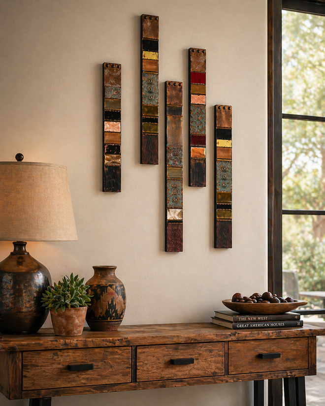 Southwest Totems 24.5”h x 3”w by Julie Hemer