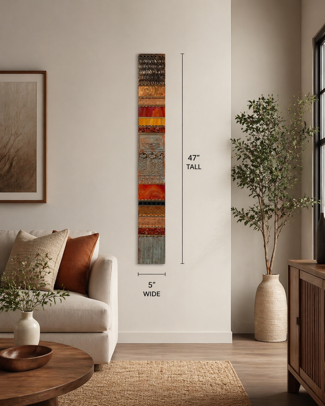 Southwest Totems 47”h x 5”w by Julie Hemer