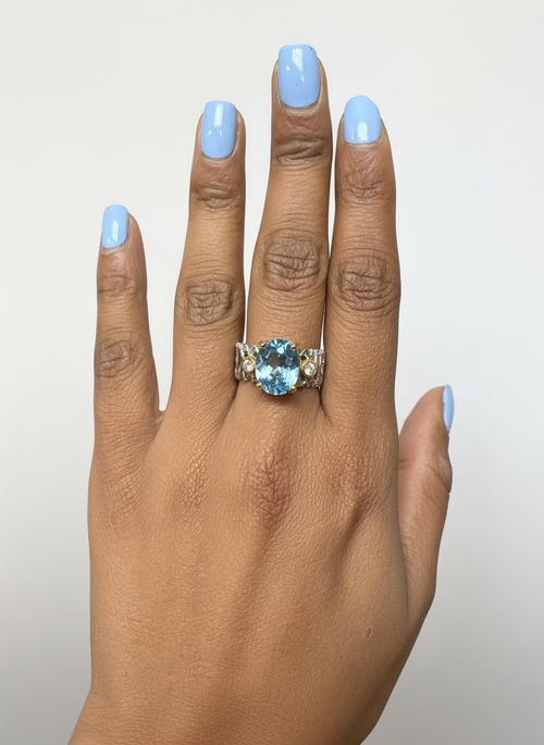 Blue Topaz & White Topaz Ring