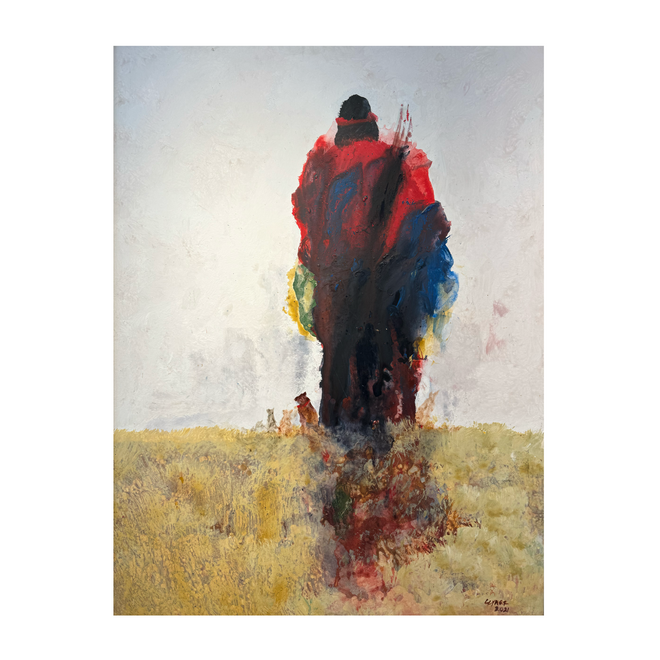 North Horse Soldier – Original Western Painting by Al Clymer (Wounded Knee Study #28)
