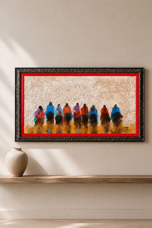 Al Clymer Protectors VI original framed Western artwork displayed on a clean gallery wall