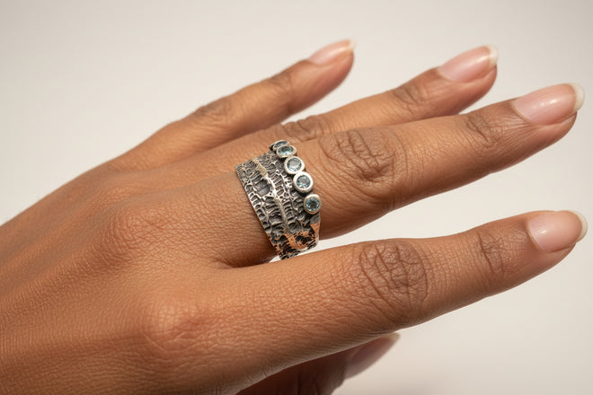 One-of-a-Kind Aquamarine Ring | Handcrafted Sterling Silver Gemstone Ring