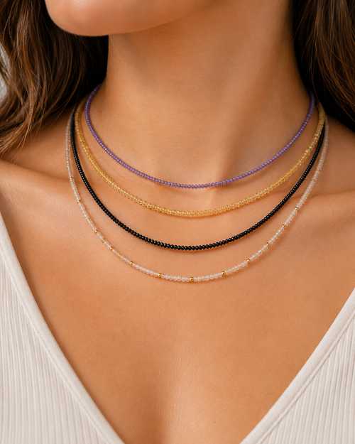 black petite necklace for layering 