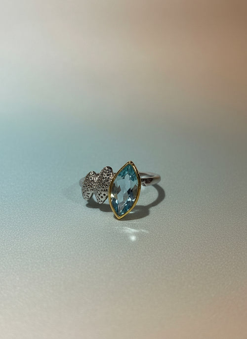 Marquise Cut Blue Topaz Ring