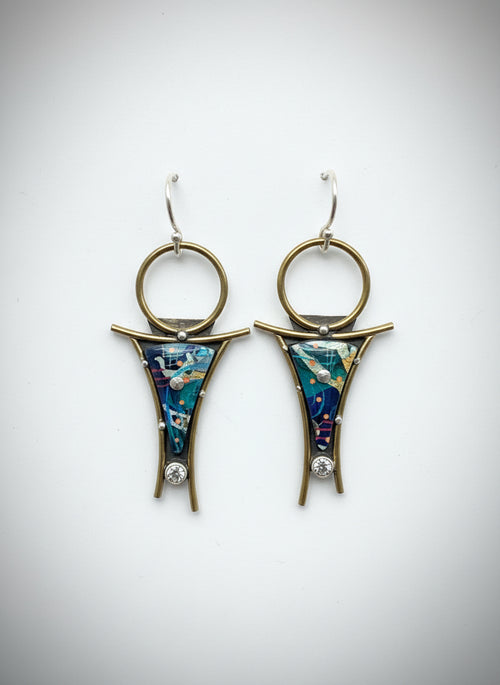 Confluence Earrings with Blue Topaz