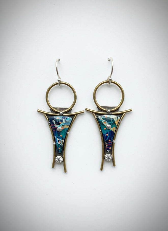 Confluence Earrings with Blue Topaz