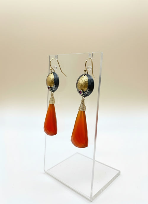 Carnelian & Ruby Earrings - Handmade in Sedona Arizona