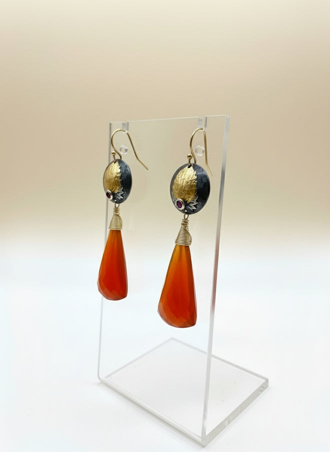 Carnelian & Ruby Earrings - Handmade in Sedona Arizona