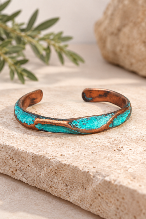 Slim Copper Patina Cuff Bracelet – Chikako Myers